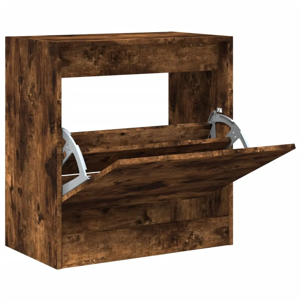 vidaXL Scarpiera Rovere Fumé 60x34x63,5 cm - Mobile Ingresso Legno