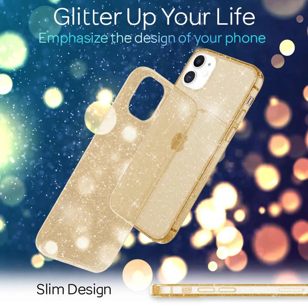 NALIA Custodia Glitter Trasparente Per IPhone 15 – Paillettes Antigiallo E Protezione Antiurto - 2