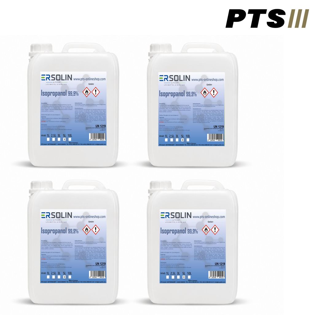 Isopropanol 99,9% 4x5 Liter IPA Entfetter Reiniger Produktbild 
