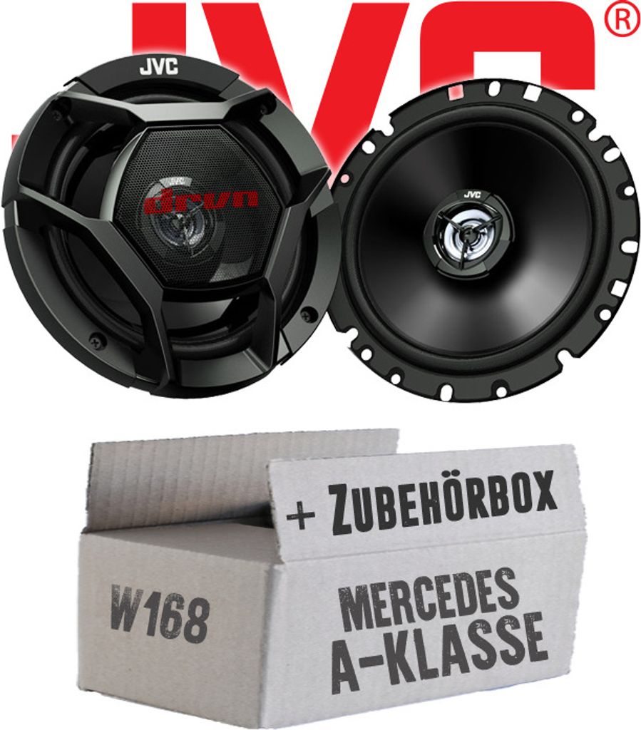 JVC CS-DR1720 - 16,5cm 2-Wege Koax-Lautsprecher - Einbauset passend für Mercedes A-Klasse JUST SOUND best choice for caraudio