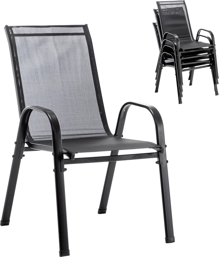 Gartenstühle 4er Set Stapelstuhl Camping Stapelbar Produktbild 