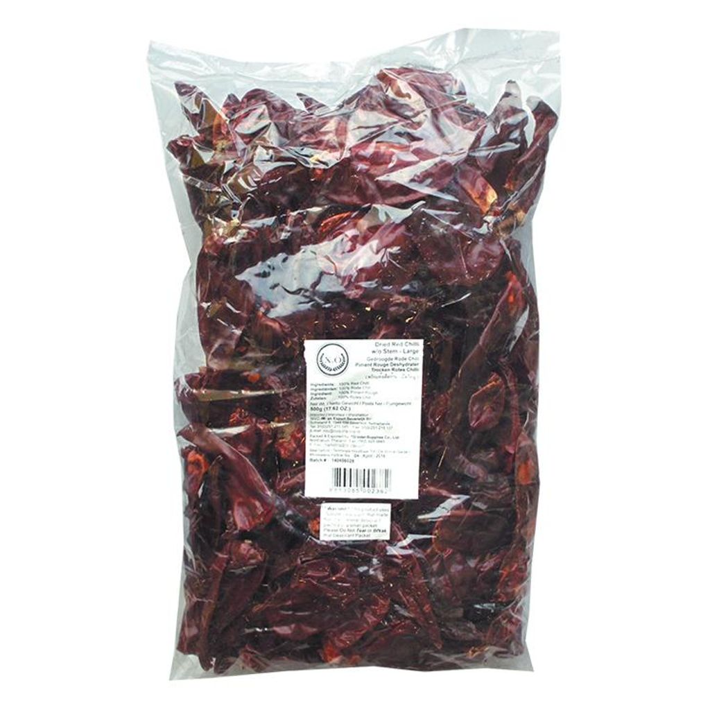 500g getrockneter Chili X.O. Brand dried Chilli Thailand Produktbild 