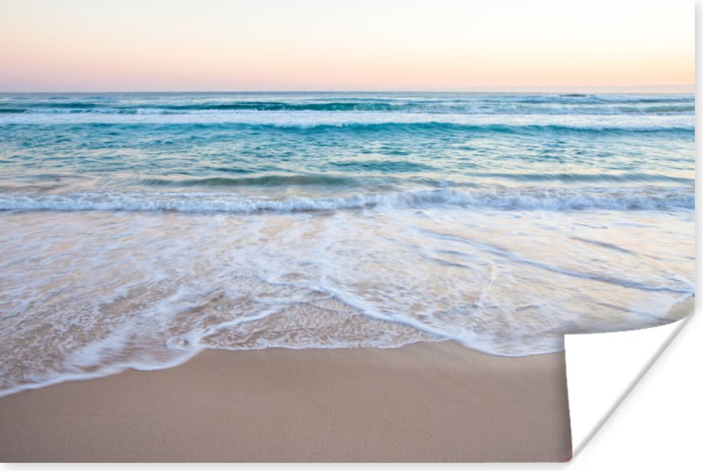 MuchoWow Poster Strand - Meer - Pastell 90x60 cm - Schlafzimmer