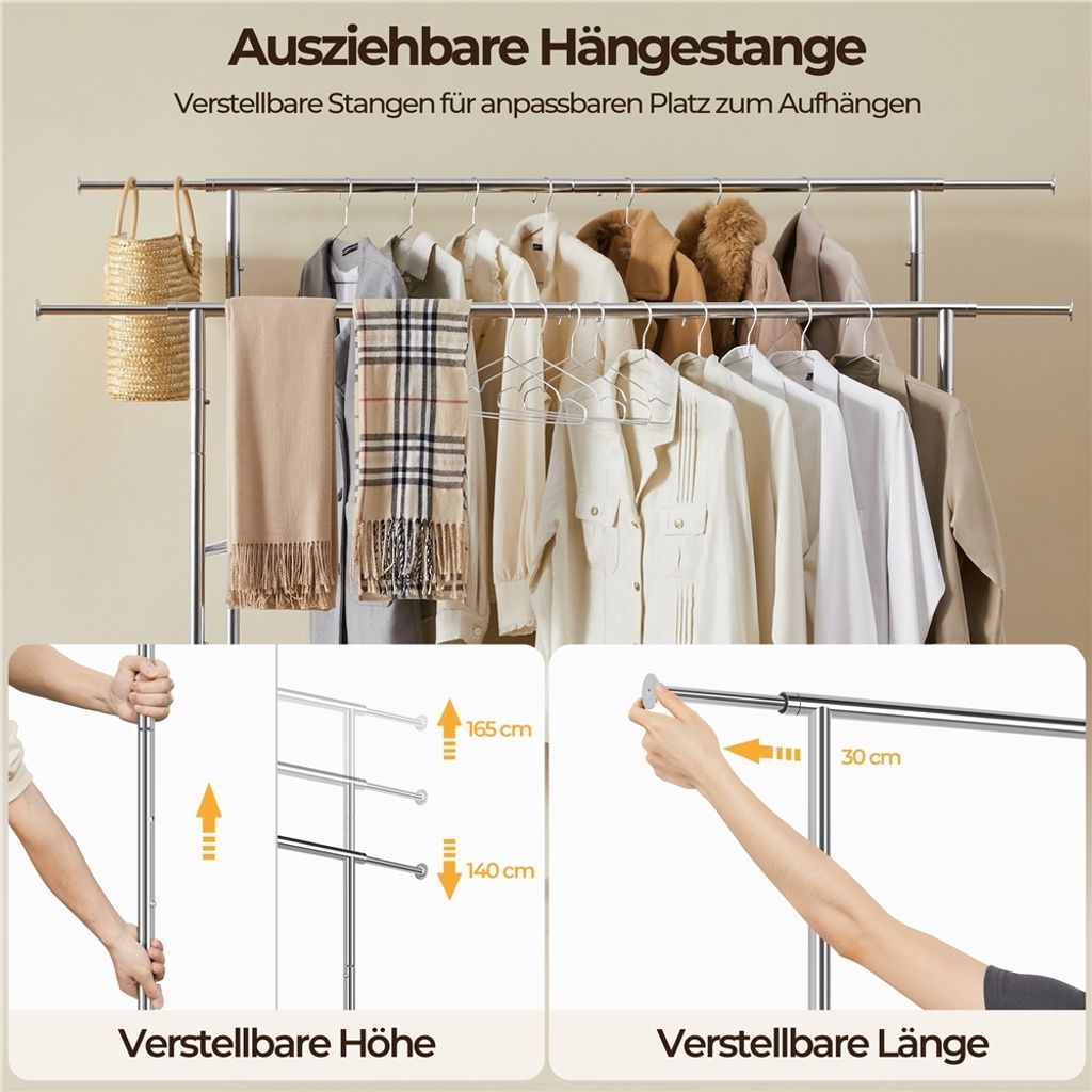 Yaheetech Kleiderständer Stabiler Garderobenständer 2 Produktbild 5