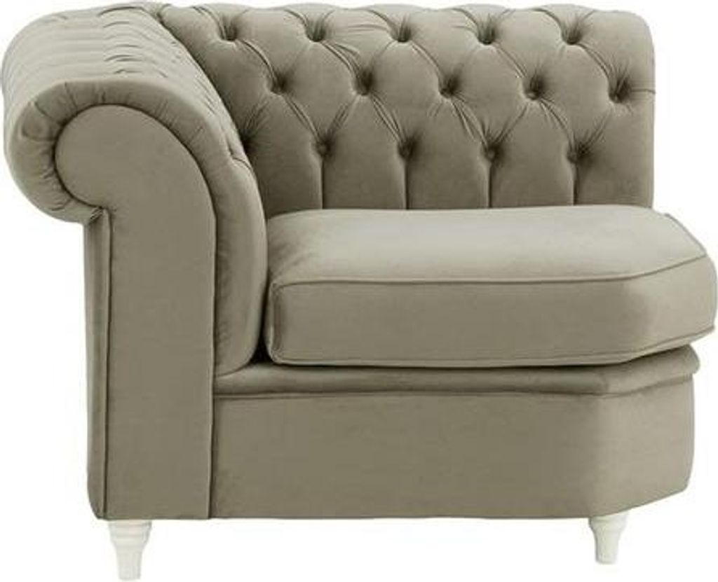 Chesterfield Modul - Eckelement (CM)-Velluto 17-white