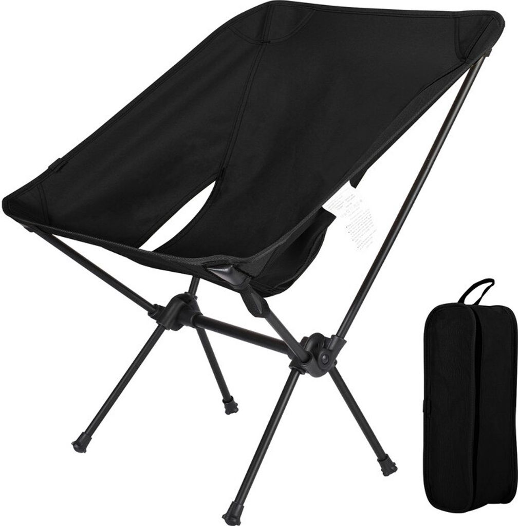(Schwarz) Tragbarer Klappstuhl für den Außenbereich, Campingstuhl zum Angeln im Freien, leichter Strandstuhl, 900D Oxford-Stoff, verschleißfest,...