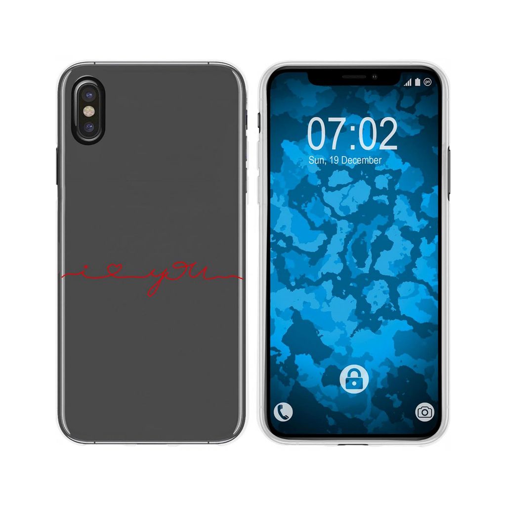PhoneNatic Case kompatibel mit Apple iPhone Xs Max Silikon-Hülle in Love Wörter M2