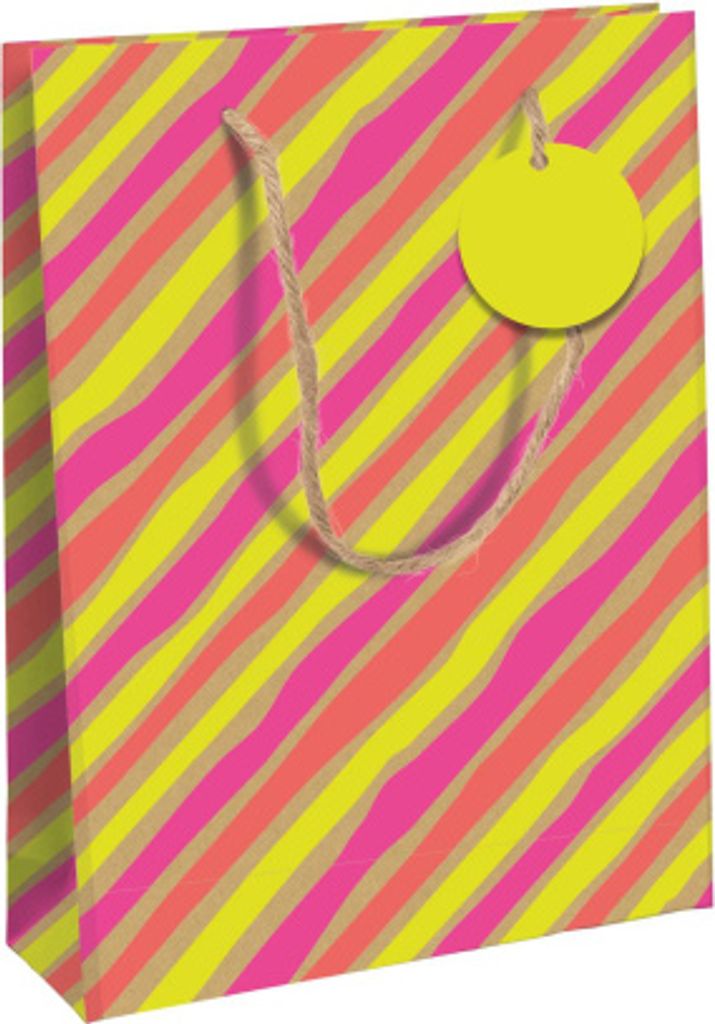 Clairefontaine 6x Geschenktasche Kraft L Néon, 26,5x14x33 cm Mehrfarbig 30672-2C