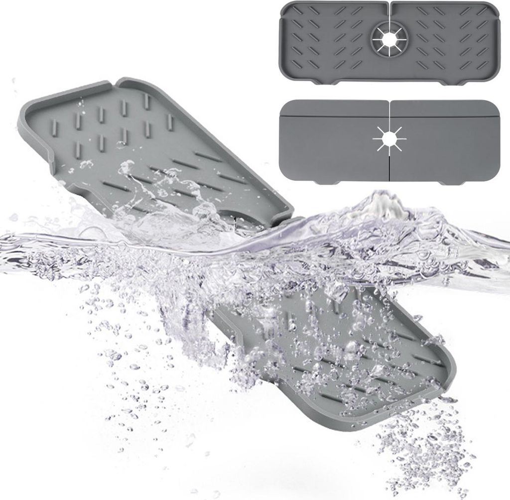 Silikon-Spritzschutz für die Spüle – 38,1 x 14 cm, Spüle-Gadgets – Spritzschutz hinter dem Wasserhahn, Wassertropfmatte
