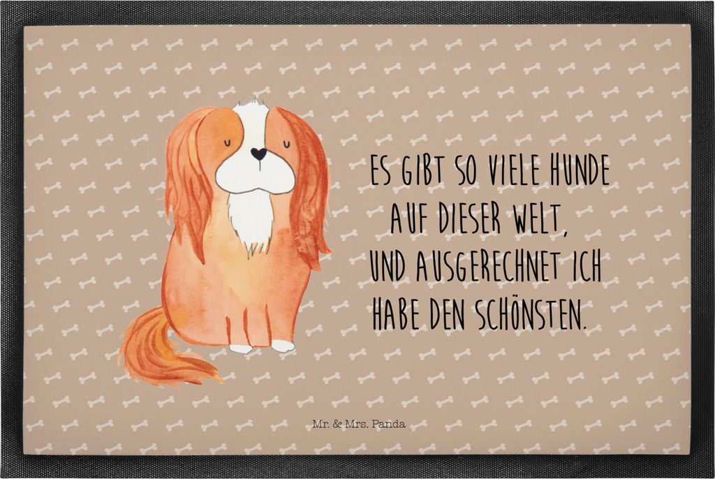 Mr. & Mrs. Panda fußmatte Hund Cavalier King Charles Spaniel 40 x 60 cm - Hundeglück - Geschenk, Fußabtreter, Schuhabstreifer, Schönster, Beste...