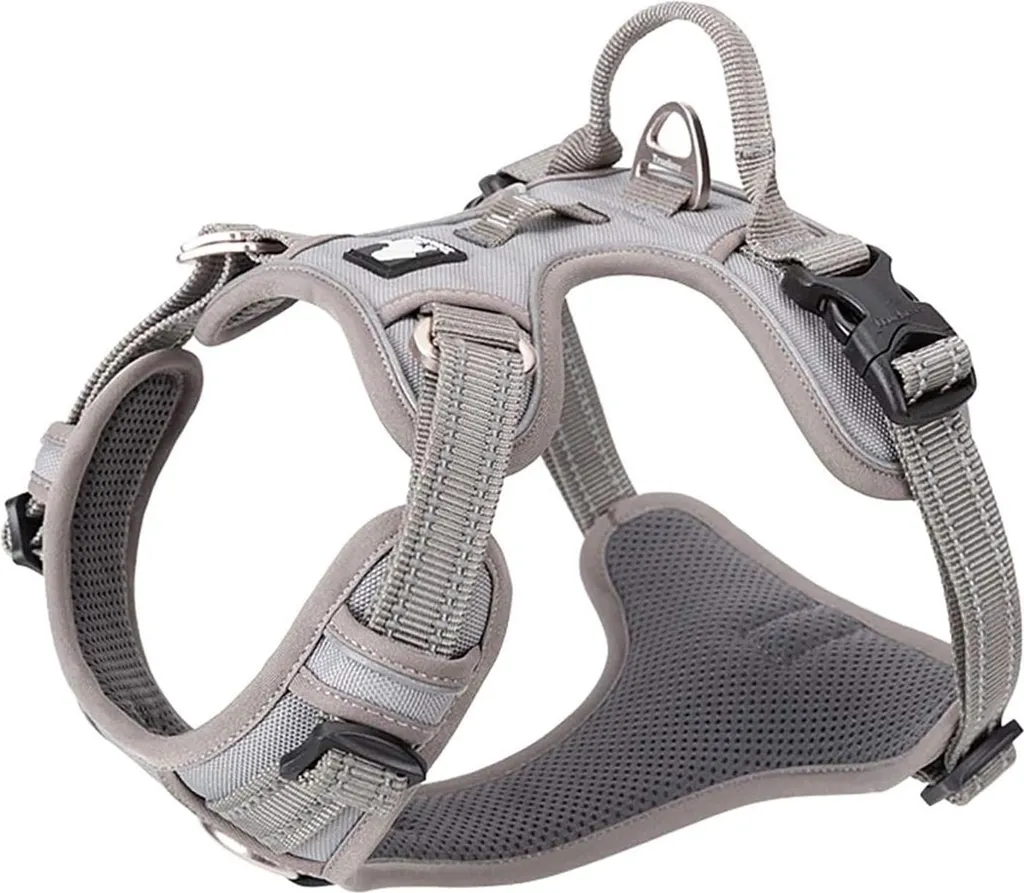 Harnais pour Chien XL Gris - Solution Confort Contre l'Étranglement