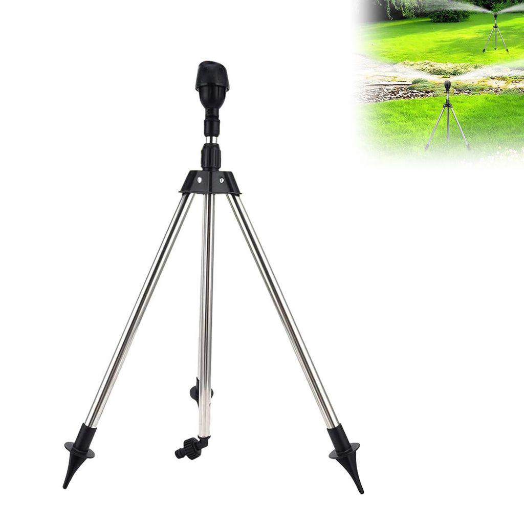 Automatische Rasensprenger, Rotating Tripod Sprinkler, Edelstahl Rotary Bewässerung Stativ Teleskop Unterstützung Sprinkler, für Hof, Garten, Rasen