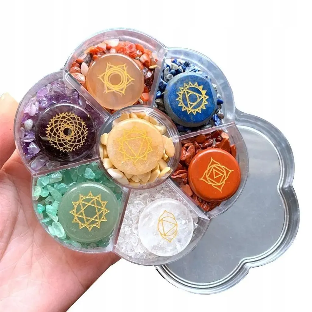 Kit Cristaux Énergétiques des 7 Chakras, Pierres de Guérison Naturelles