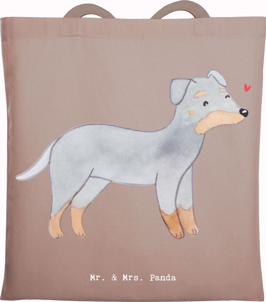 Mr. & Mrs. Panda Shopping Tasche Manchester Terrier Lebensretter - Braun Pastell - Geschenk, Jutebeutel, Stoffbeutel, Tragetasche, Tote Bag