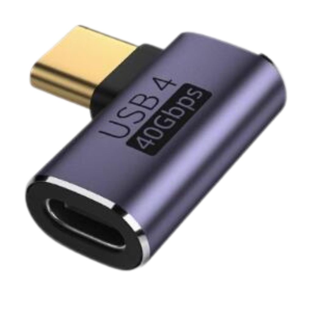 K25 USB-C 4.0 Verlängerungsadapter Stecker auf Buchse 90° Produktbild 