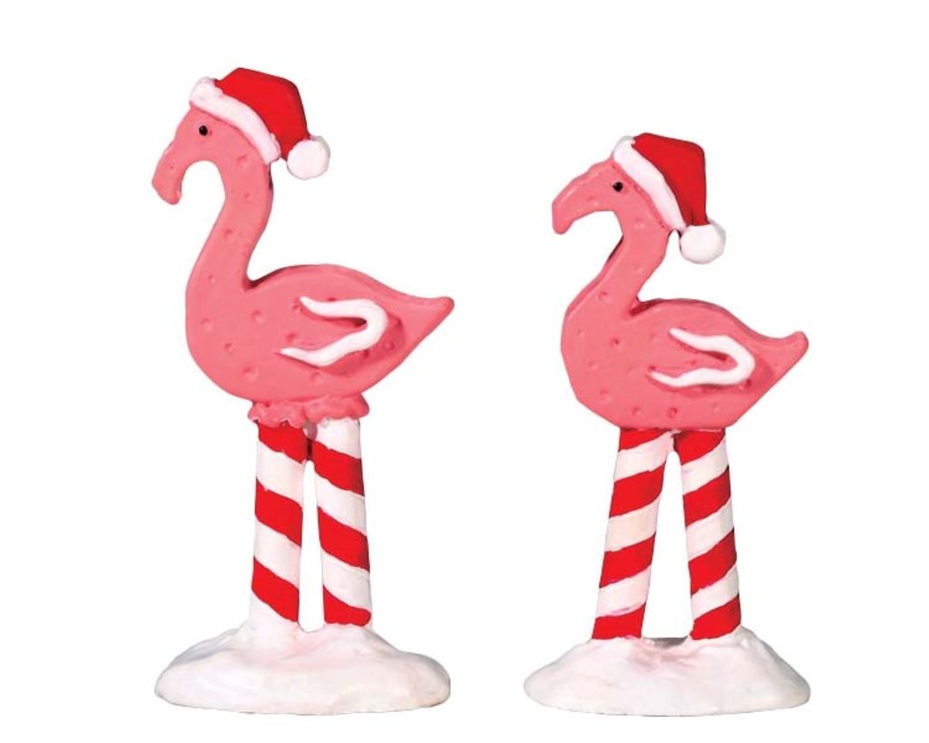 Weihnachtsfigur Pink flamingos set of 2