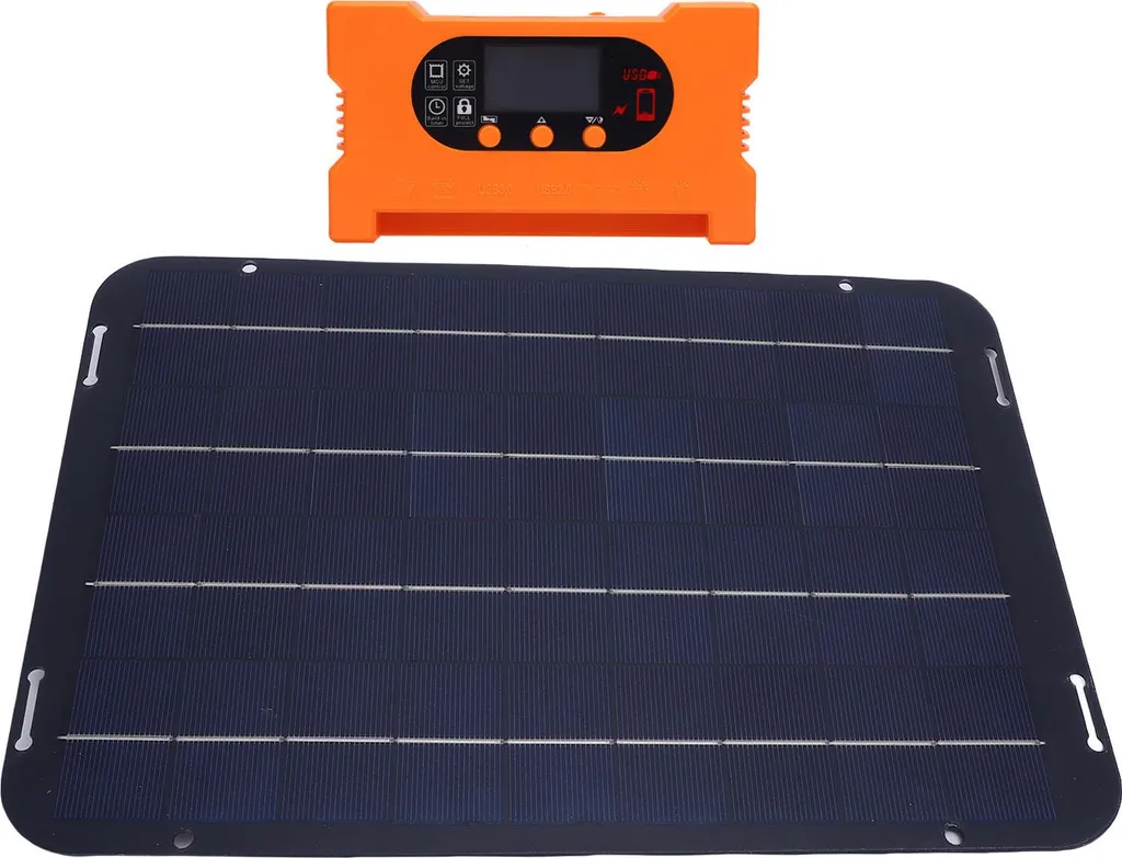 Panneau Solaire 12W 18V Etanche IP65 avec Régulateur pour Usage Externe