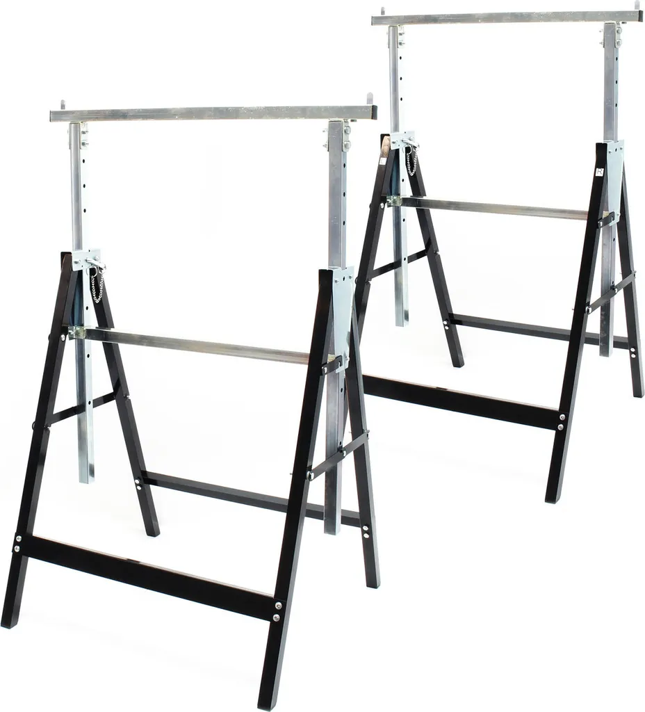 Jeu de 2 Tréteaux Télescopiques Pliables de 80 à 130 cm Charge 200kg