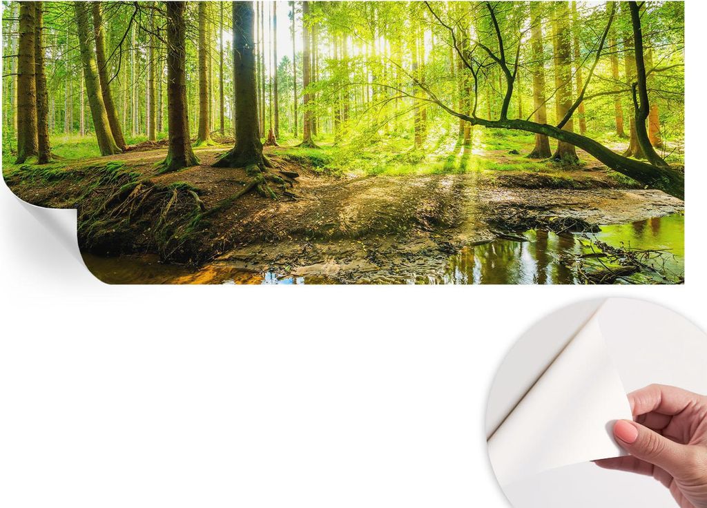 Selbstklebende Wandtapete - Dekorative Tapete für Wohnzimmer - Klebefolie für Wandbilder - Tapetenfolie für Wanddekoration - 208x146 cm - Grüne...