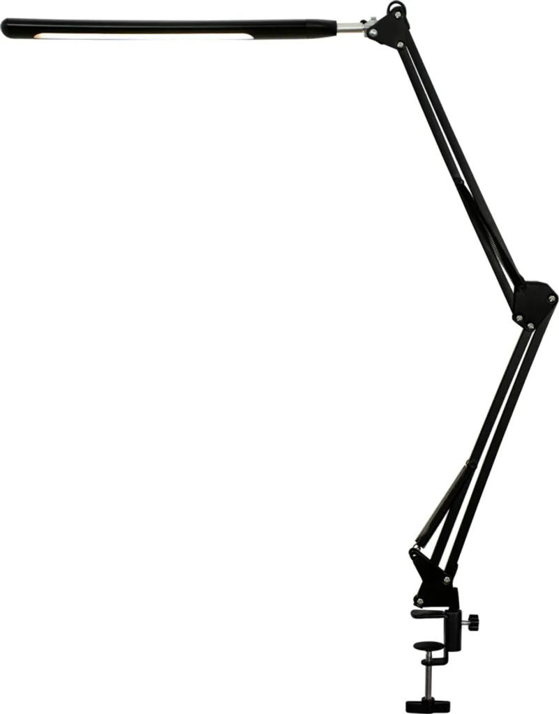 Lampe LED de bureau réglable noire avec bras pivotant et socle stable