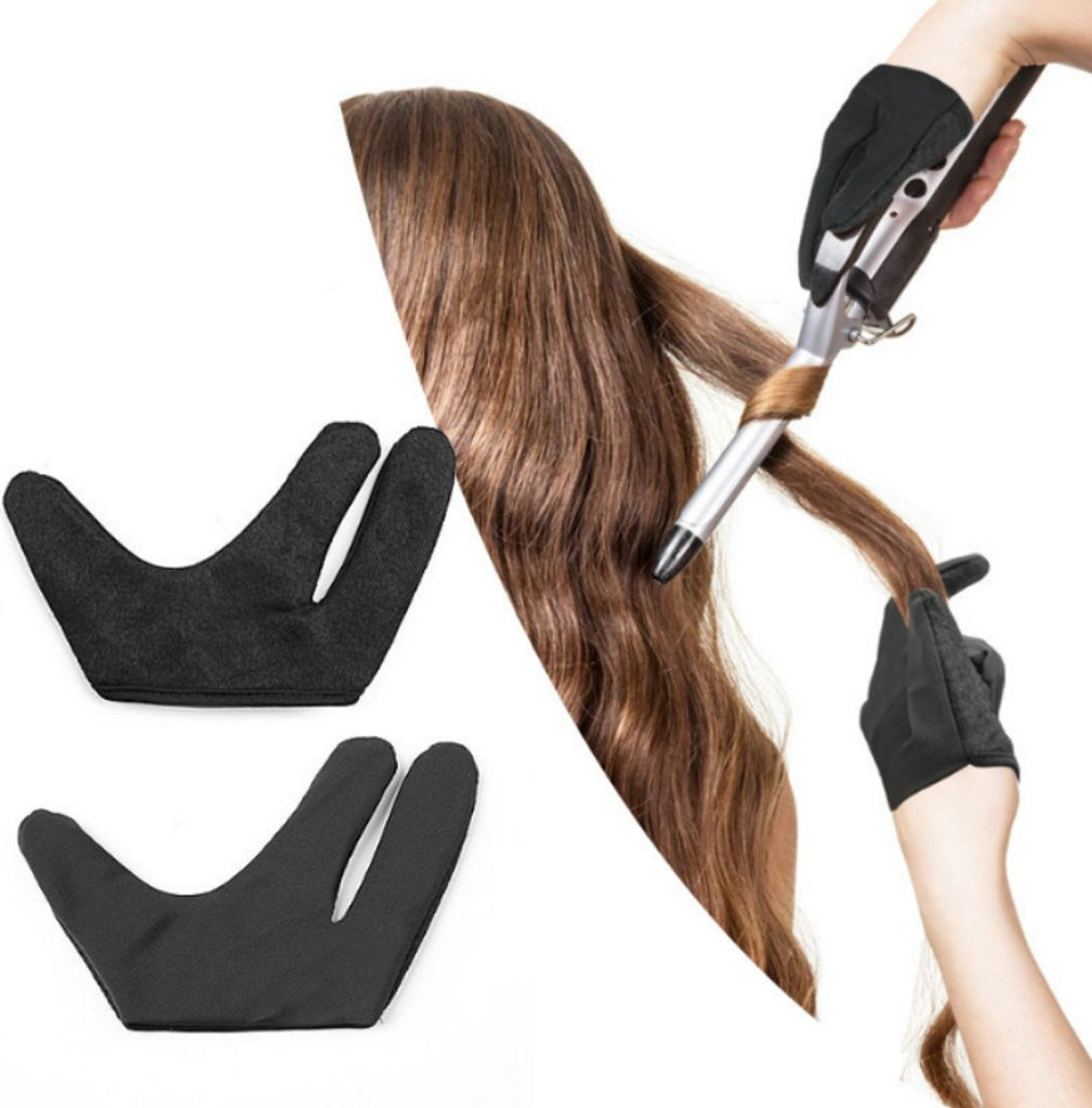 INF Hitzebeständiger Drei-Finger-Haarstyling-Handschuh Linke Hand
