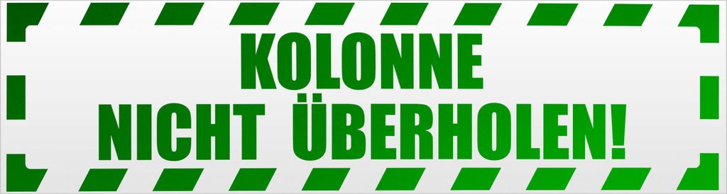 Kiwistar Kolonne Nicht überholen gestreift Magnetschild Schild magnetisch - 60cm Grün - reflektierend - Magnetfolie für Auto PKW Kfz