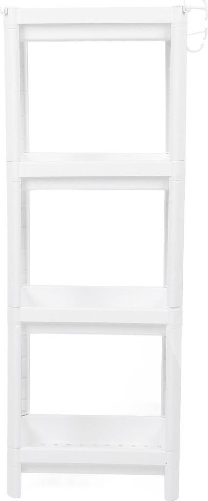 Badezimmer Turm Regal Kunststoff Freistehende Lagerung Rack Organizer Multifunktionale Regaleinheit für Wohnzimmer Schlafzimmer Küche Weiß 4 Lagen