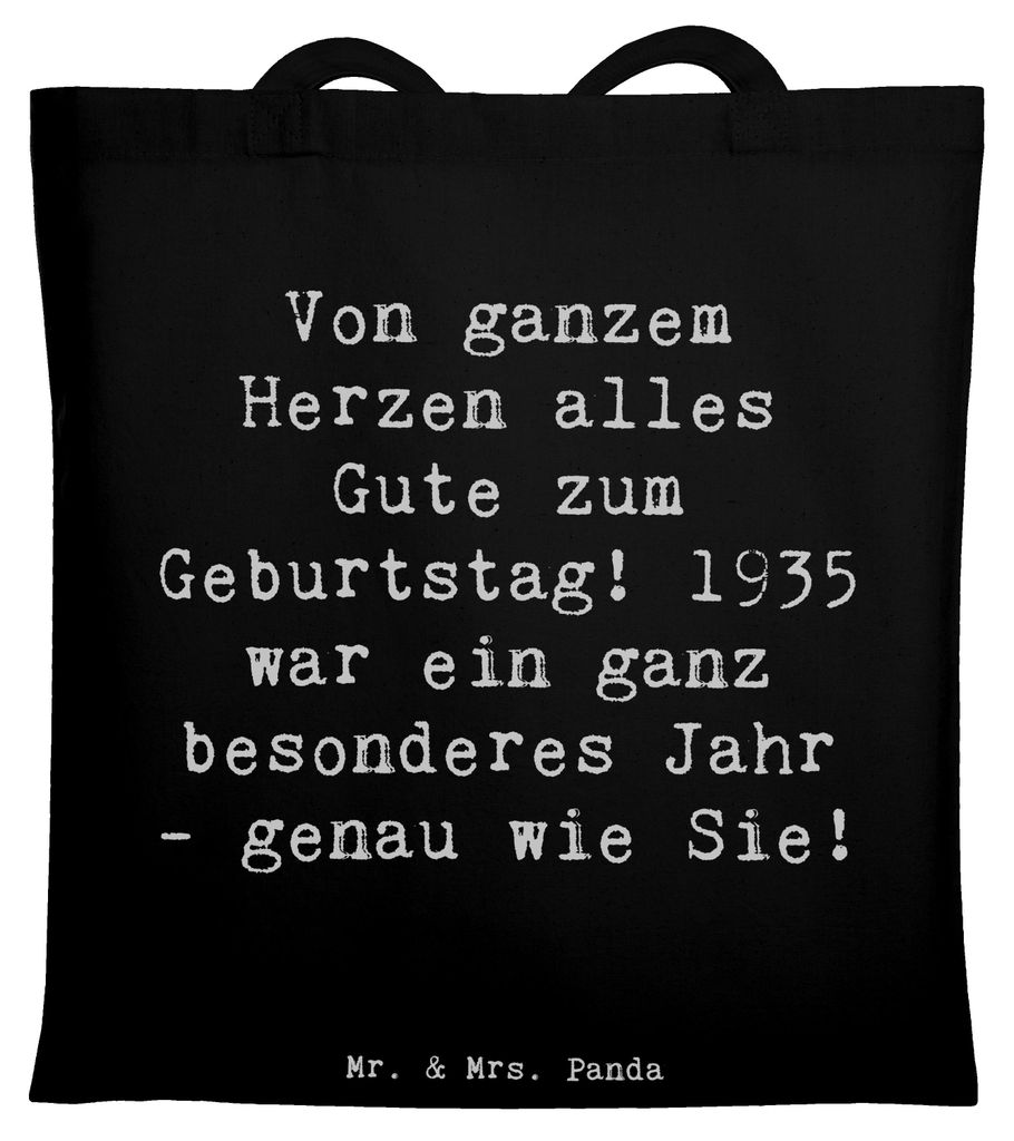 Mr. & Mrs. Panda einkaufstasche baumwolle Spruch 1935 Geburtstag - Schwarz - Geschenk, Jutebeutel, Geboren am, Geburtstagswünsche für, Alter, Hap...