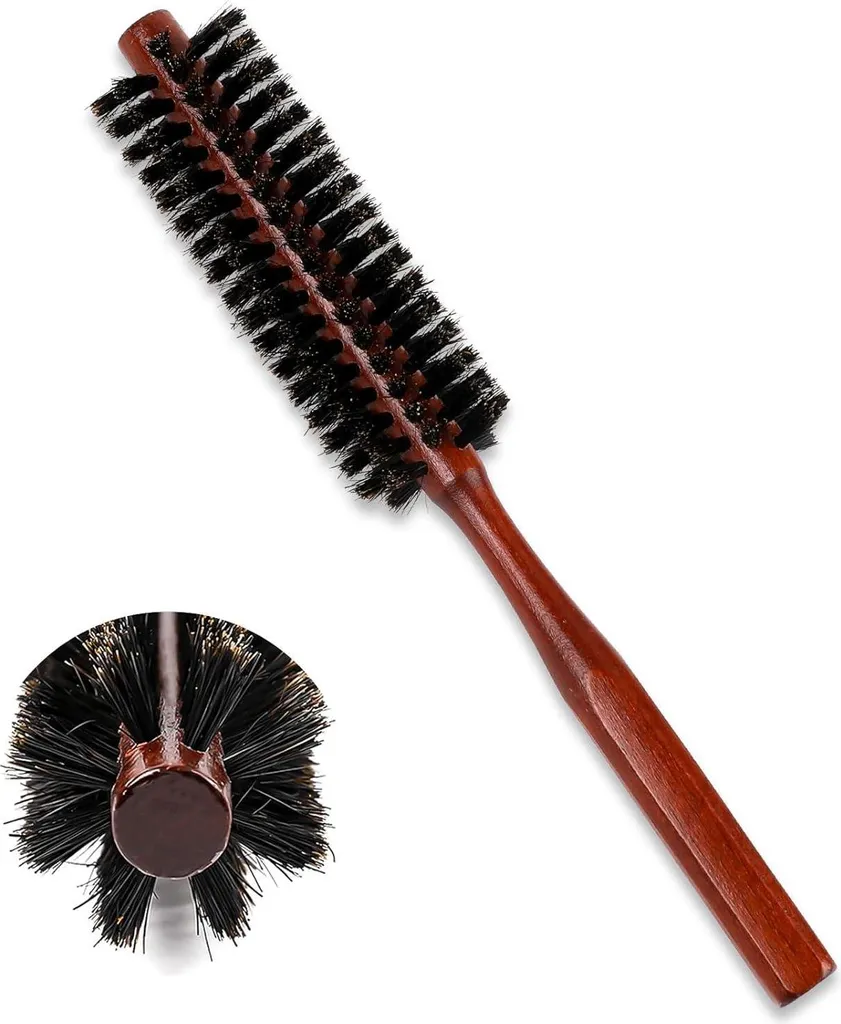 Brosse ronde poils de sanglier naturels et manche hêtre - 45mm