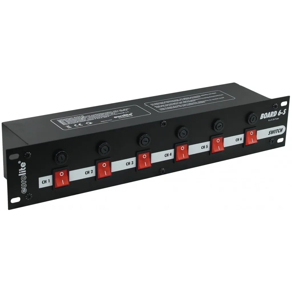 Eurolite Board 6-S avec 6 Sorties de Sécurité et Châssis Métal Noir