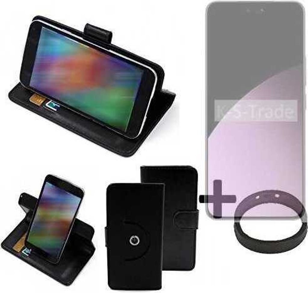 K-S-Trade Case Schutz Hülle kompatibel mit Xiaomi Civi 4 Pro + Bumper Handy Hülle Flipcase Smartphone Cover Handy Schutz Tasche Walletcase schwarz