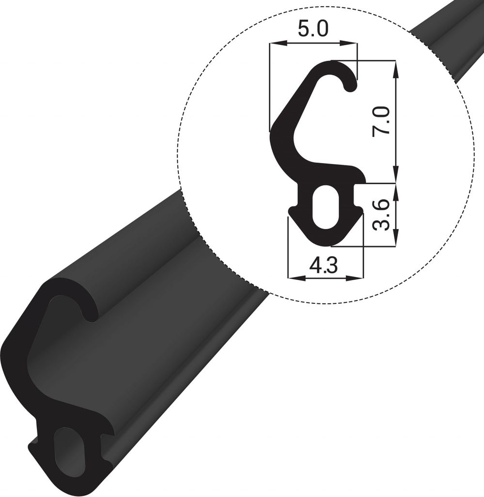 Fensterdichtung Gummidichtung Dichtungsprofil WS003 EPDM 40m Schwarz für Fenster und Türen