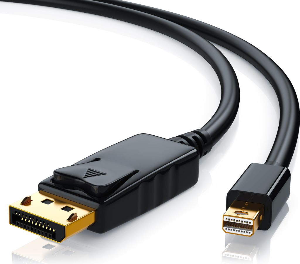 CSL Mini DisplayPort zu DisplayPort Audio- & Video-Kabel, FullHD MiniDP Monitor Kabel, Verbindungskabel - 1m