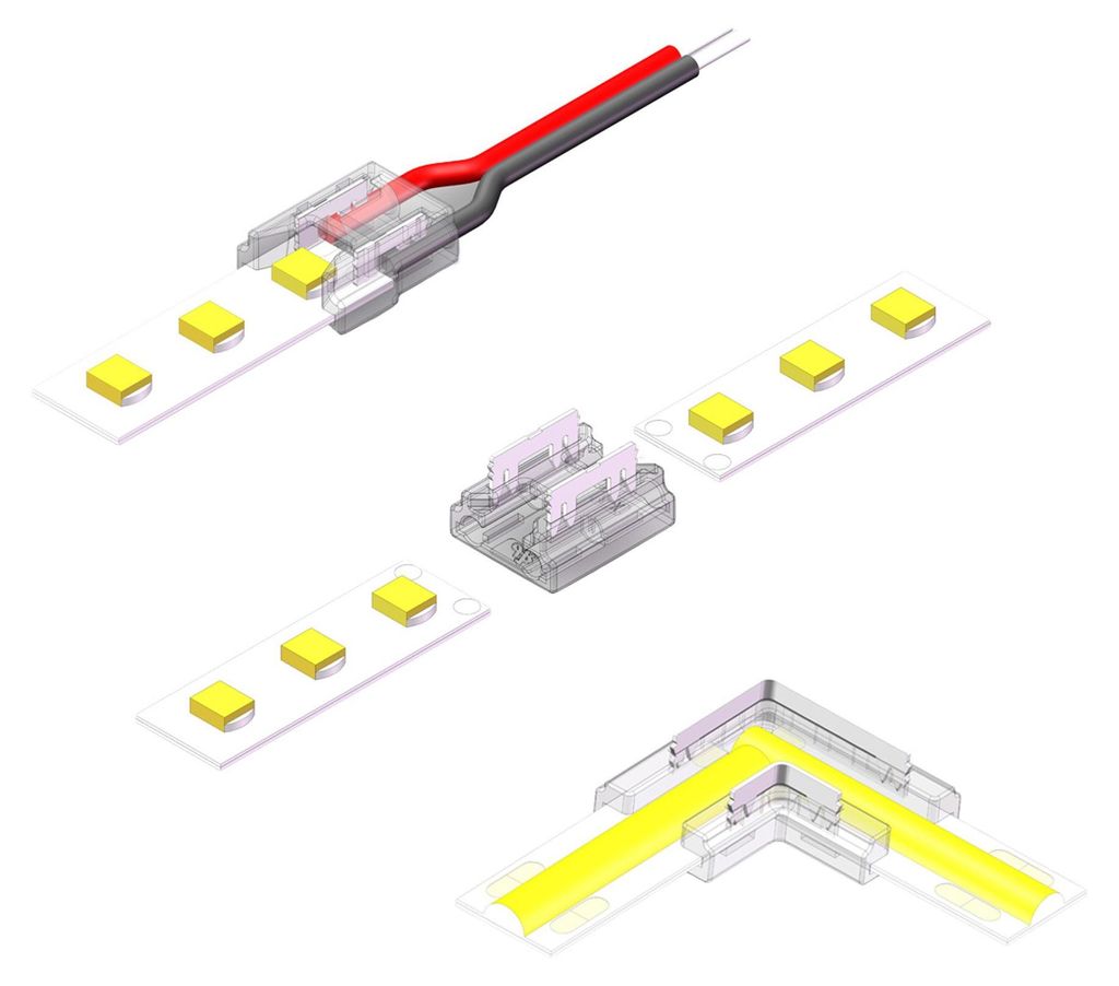 kalb |LED Verbinder Set, 8mm COB/SMD 9-teilig, einfache Produktbild 