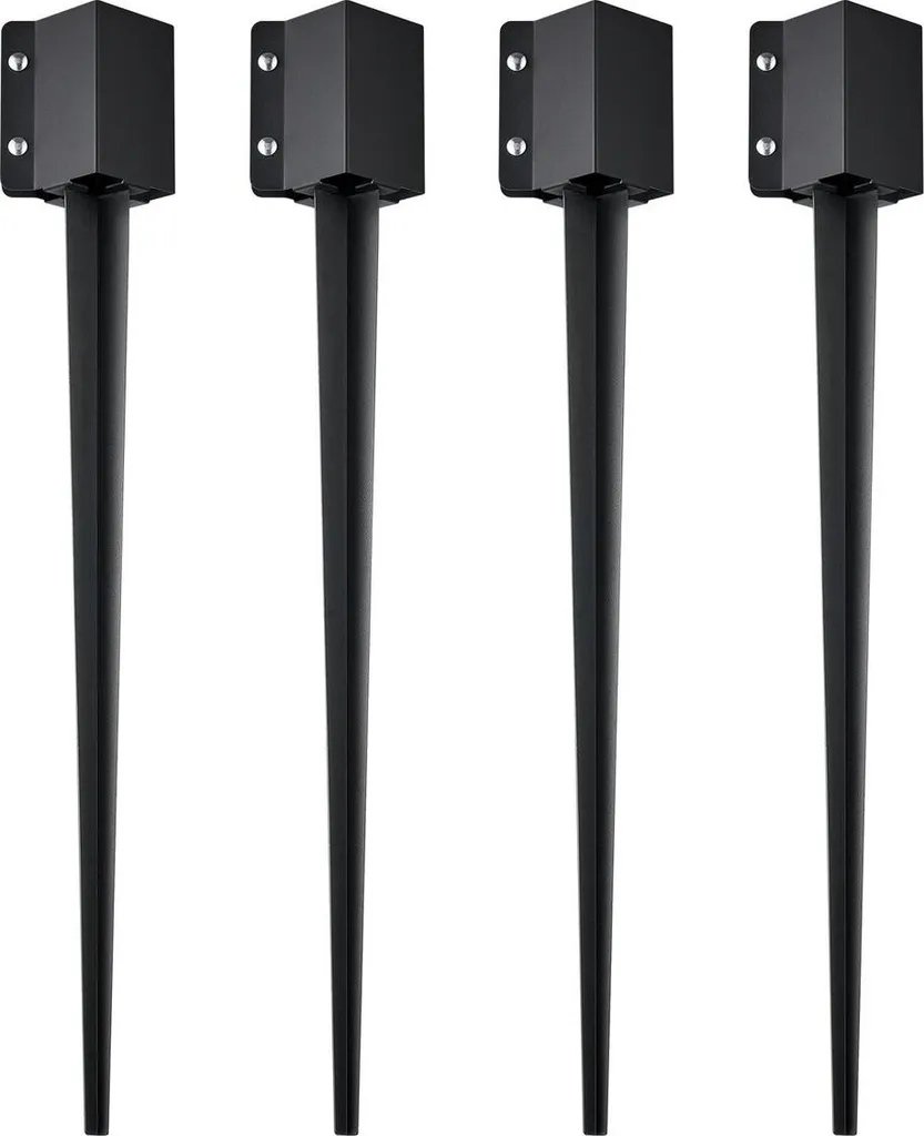 Piquet d'ancrage poteau 36x4x4 pouces lot de 4 support métal noir