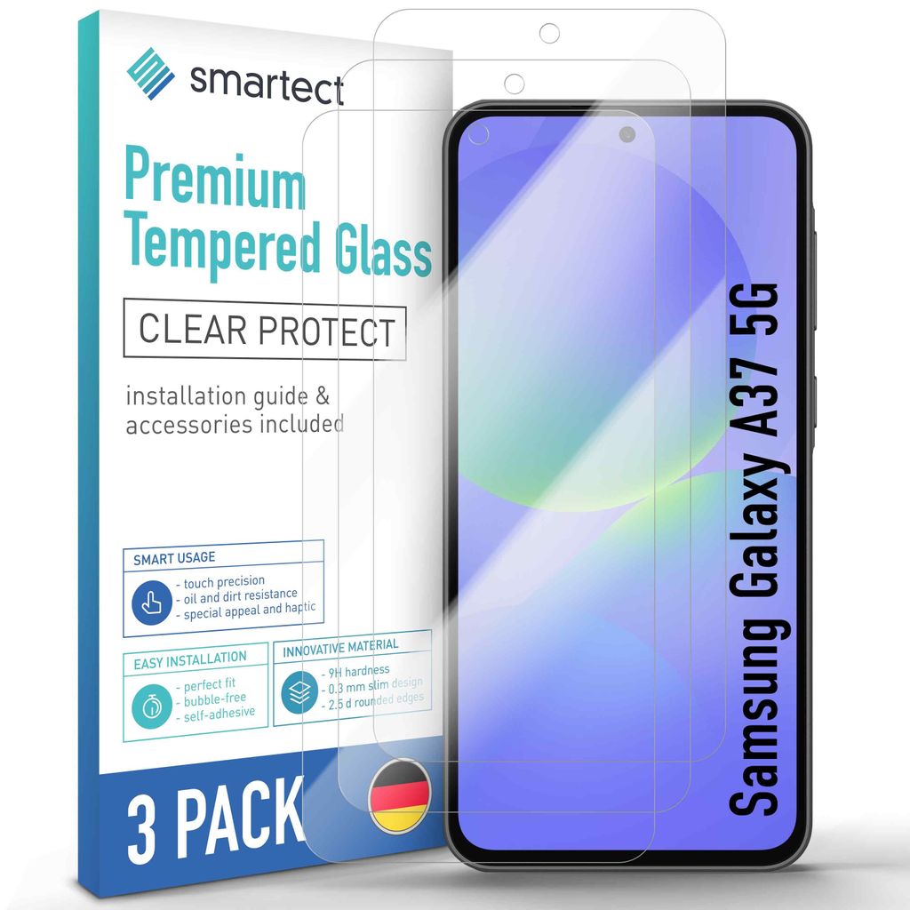 3x Schutzglas Panzerfolie Klar für Samsung Galaxy A37 5G Produktbild 