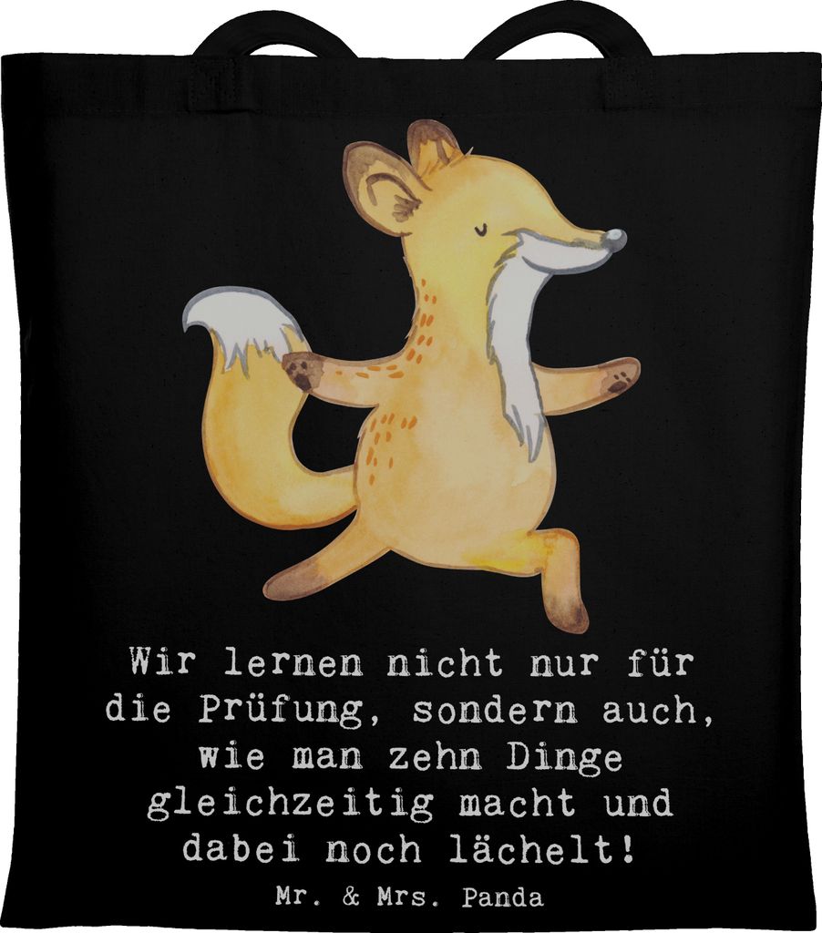 Mr. & Mrs. Panda Einkaufstasche Auszubildende Lächeln - Schwarz - Geschenk, Geschenke mit Herz, Laptoptasche, Tasche, Tote Bag, Shopping, persönl...