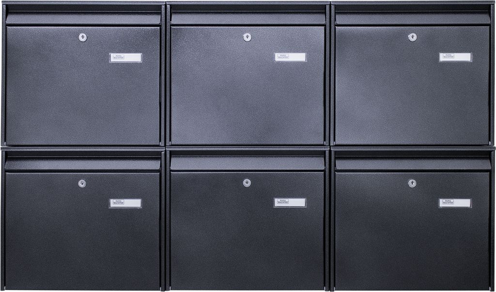 Burg-Wächter Briefkastenanlage 6-fach schwarz 108x96x10cm, Produktbild 3