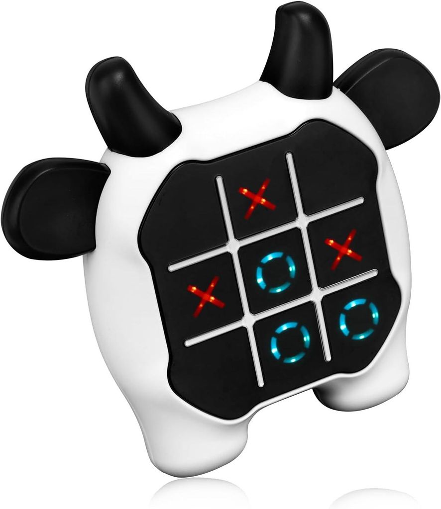 3-in-1 Tier-Tic-Tac-Toe, Lernspiel, tragbares elektronisches Spiel, Kuh