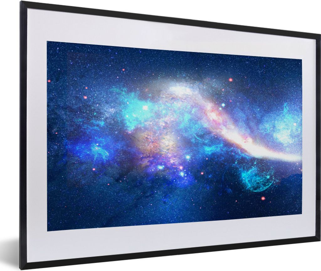 MuchoWow® Gerahmtes Poster Universum - Blau - Sterne 60x40 Produktbild 
