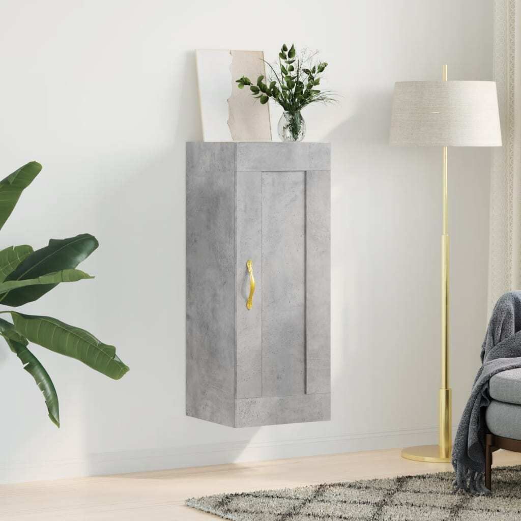 vidaXL Wandschrank Betongrau 34,5x34x90 cm Holzwerkstoff Produktbild 