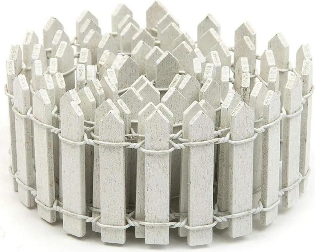 Petite barrière décorative de jardin miniature 90x3cm en bois brut