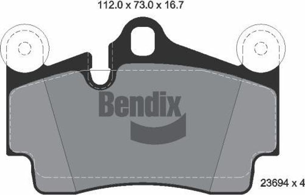 BENDIX Braking BPD1401 Bremsbelagsatz, Scheibenbremse OE 7L0698451 kompatibel mit Q7, Cayenne, Touareg