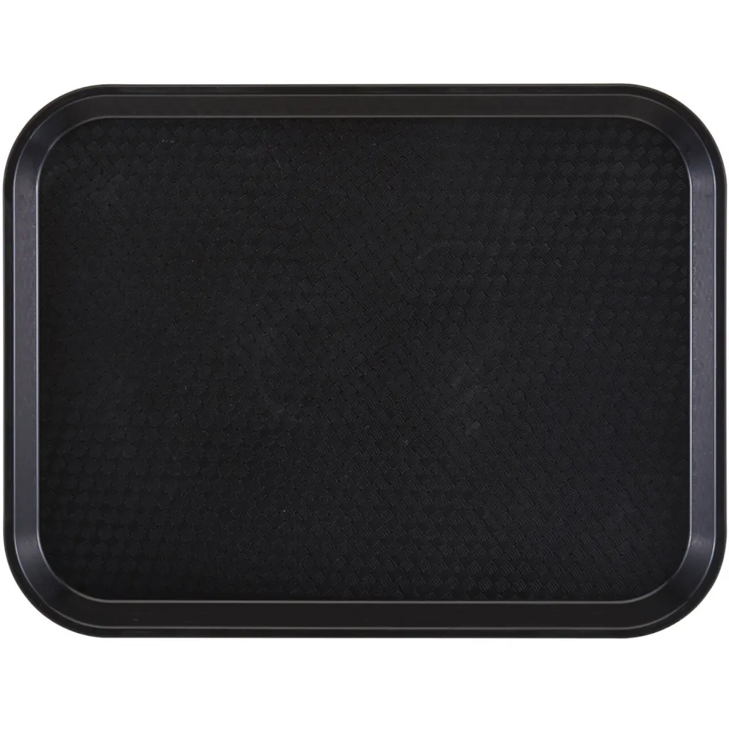 Plateau de service antidérapant noir 30x41 cm en polypropylène PP