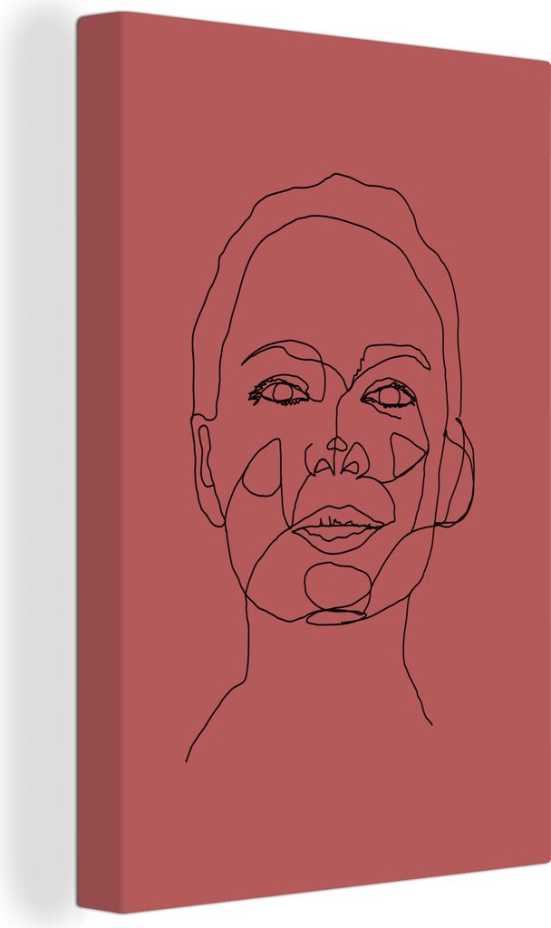 OneMillionCanvasses - Leinwandbilder - 90x140 cm, Linienkunst - Frau - Minimalismus, Wandbilder Kunstdruck Wanddekoration - Foto auf Leinwand - G...