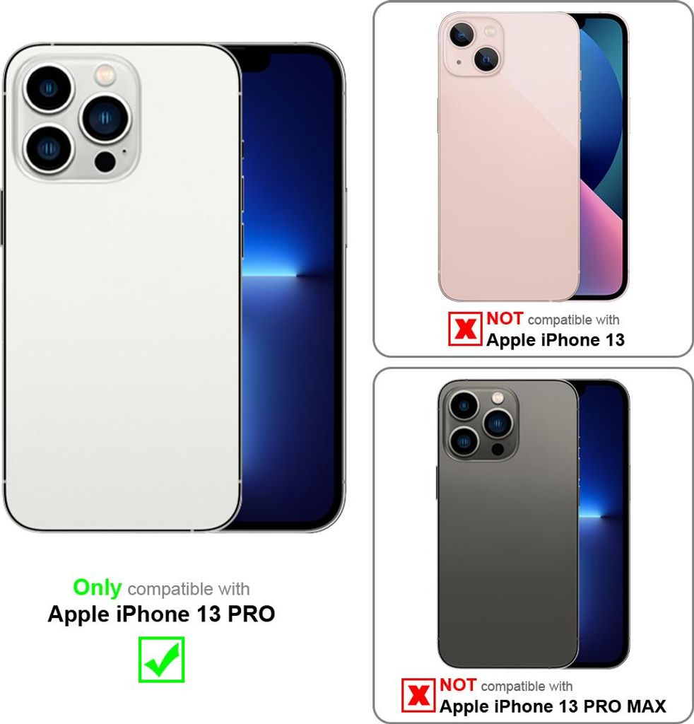 Cadorabo Schutzhülle für Apple iPhone 13 PRO Hülle in Weiß Handyhülle TPU Silikon Kameraschutz Etui Case