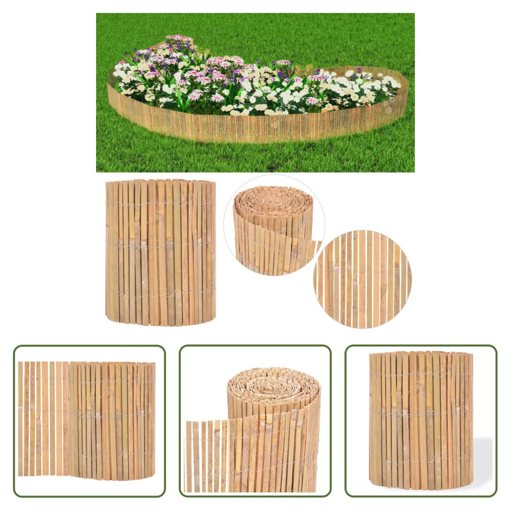 Aménagement jardin : bordure en bambou 10m x 30cm pour délimiter vos fleurs