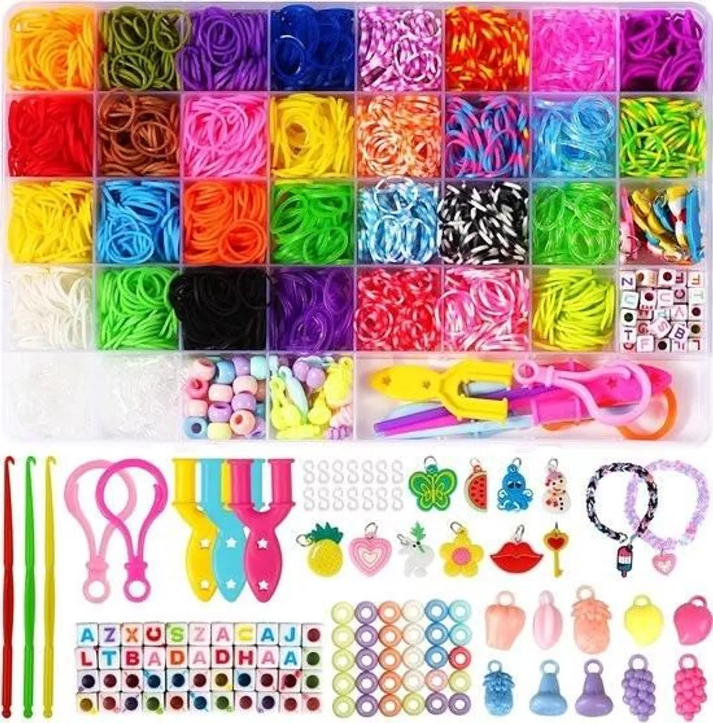 Kit 2500+ Elastici Braccialetti 30 Colori: Il Set Completo DIY Bambini