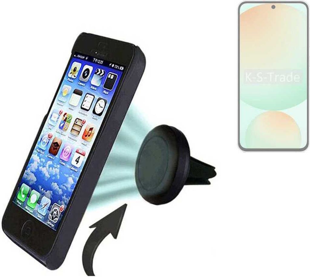 K-S-Trade kompatibel mit Samsung Galaxy S24 FE Auto Handy Halterung KFZ Halter Lüftungsgitterhalterung Air Vent mount Smartphone Halter