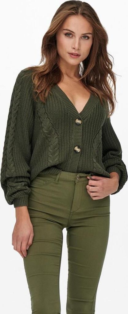 ONLY Women's ONLLESLY Long Sleeve Open Knit Cardigan - Beige, Size S